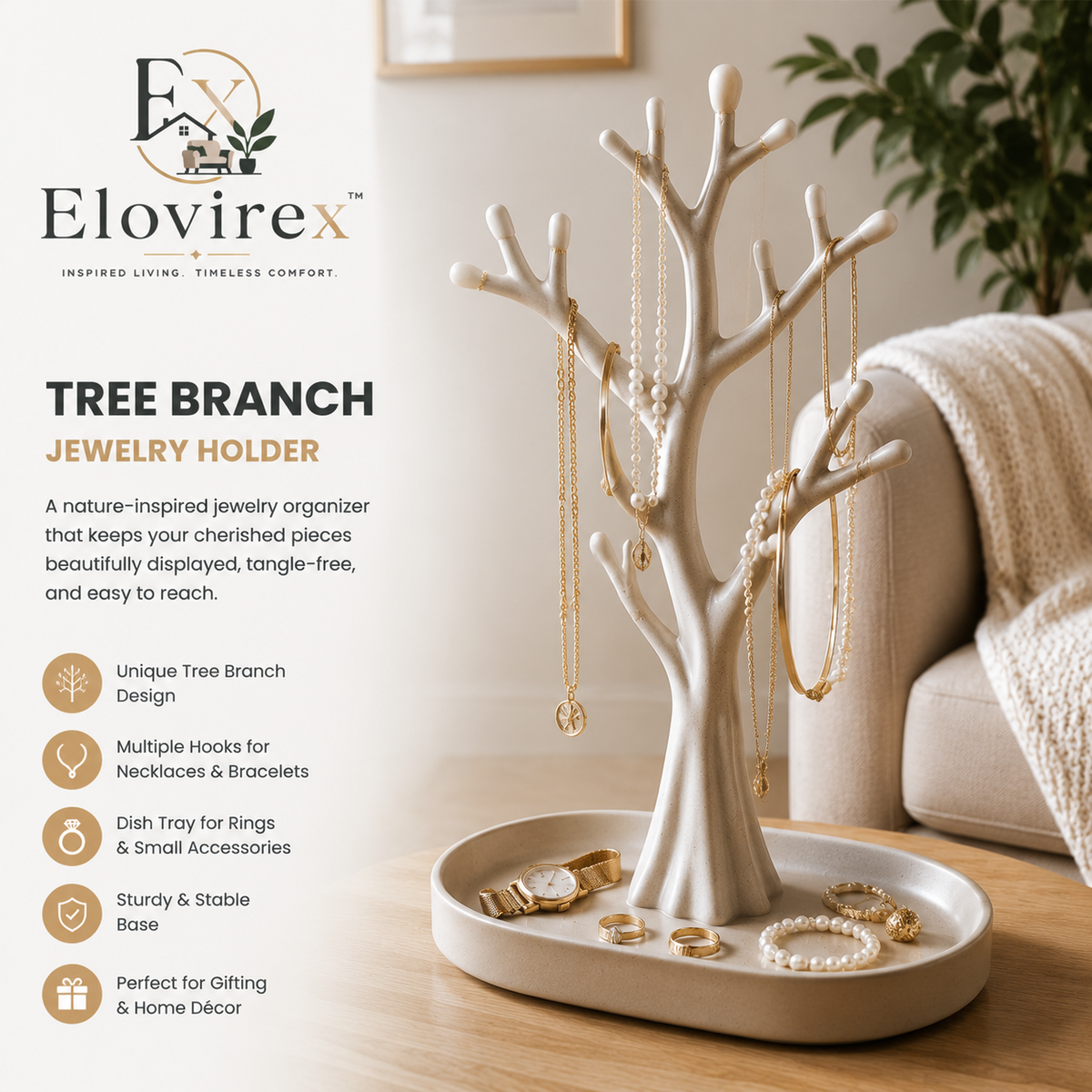 Elovirex™ Tree Branch Jewelry Holder