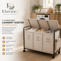 Elovirex™ 3-Compartment Laundry Sorter Cart